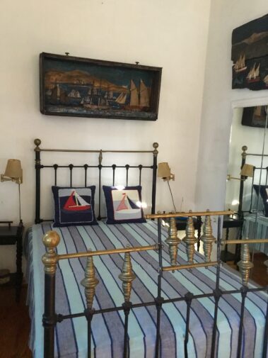 Stylish metal bed on main floor